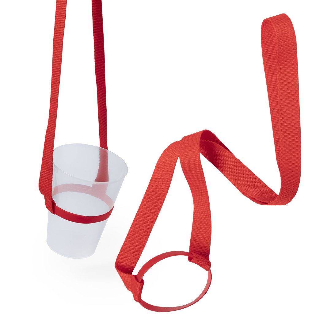 Lanyard Frinly com Suporte para Copo em Poliéster para Personalizar