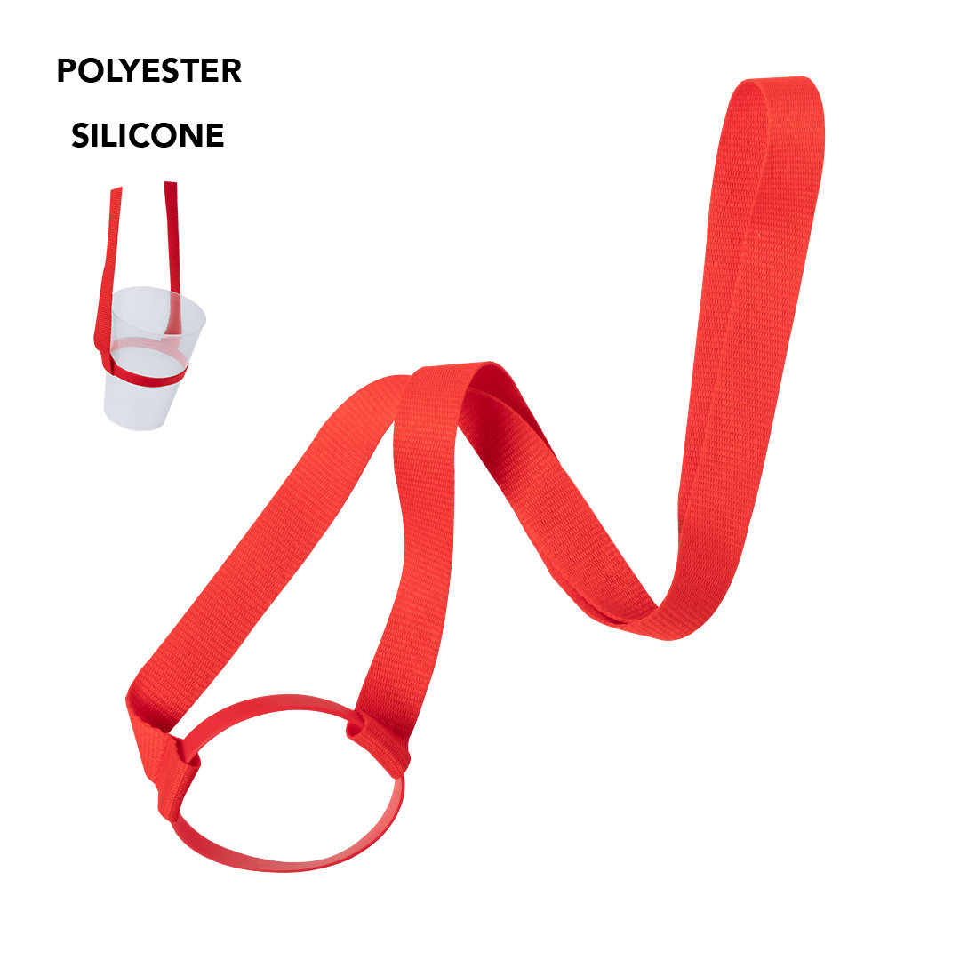 Lanyard Frinly com Suporte para Copo em Poliéster para Personalizar