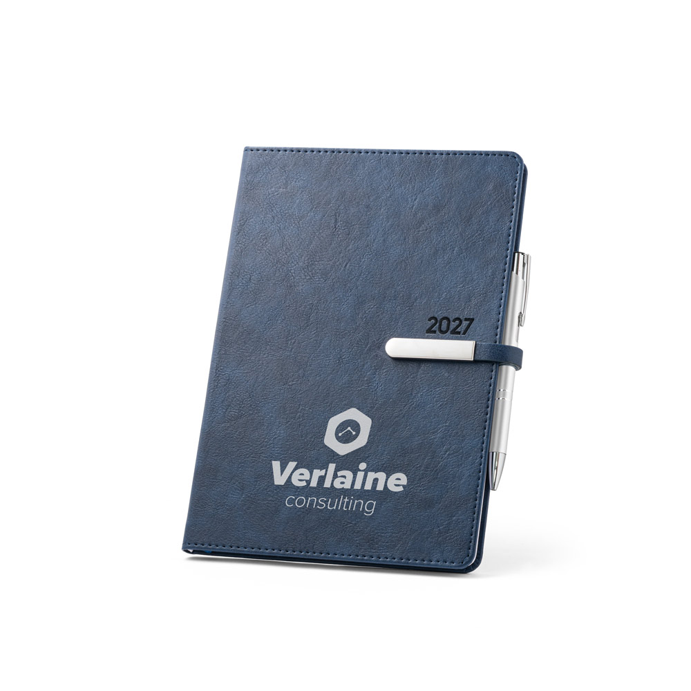 Agenda Semanal Verlaine B5 em PU com Fecho Magnético para Personalizar