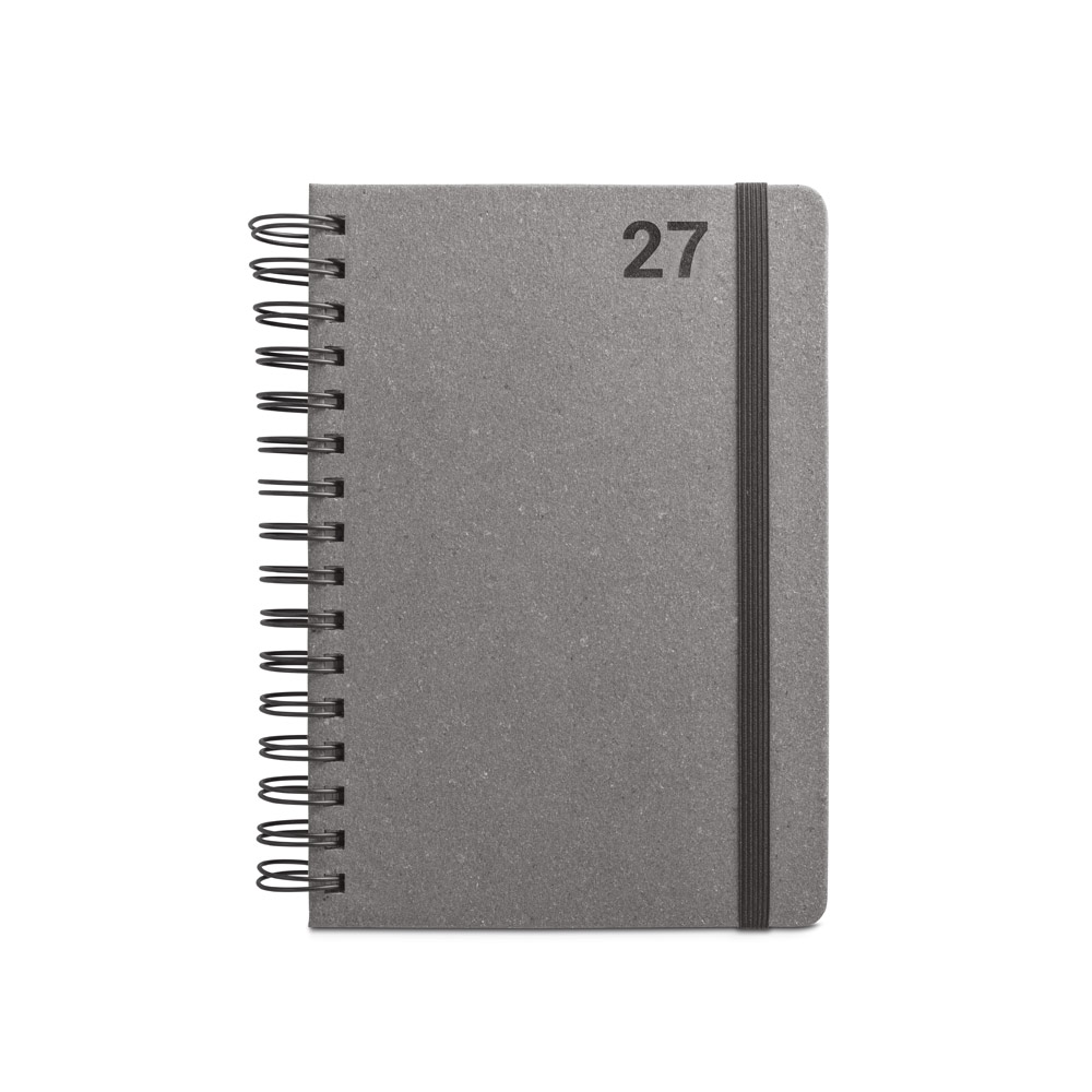 Agenda Simmel A-5 Diária de Argolas e Pele Reciclada para Personalizar