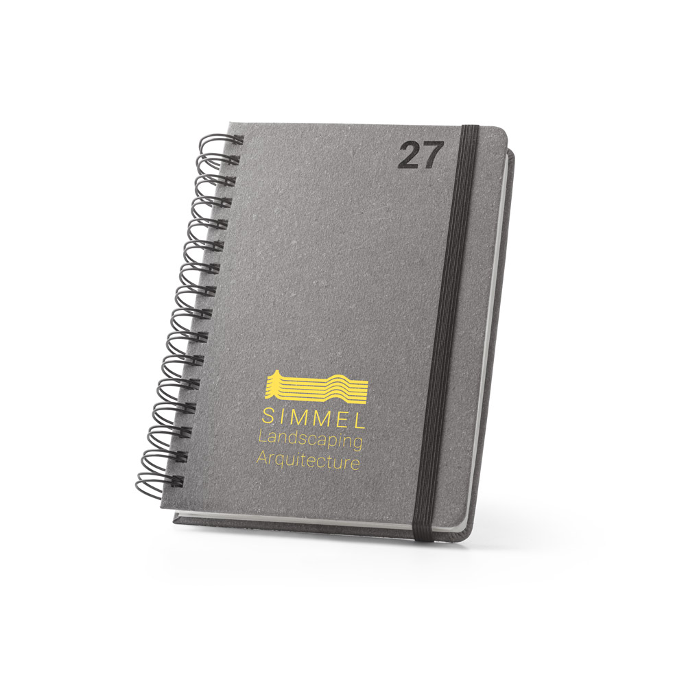 Agenda Simmel A-5 Diária de Argolas e Pele Reciclada para Personalizar