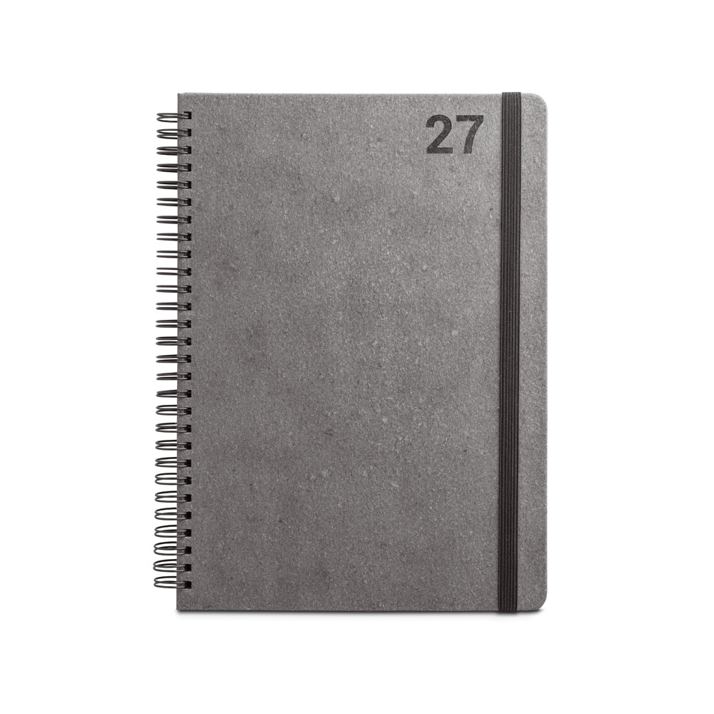 Agenda Simmel B-5 Semanal de Argolas em Pele Reciclada para Personalizar