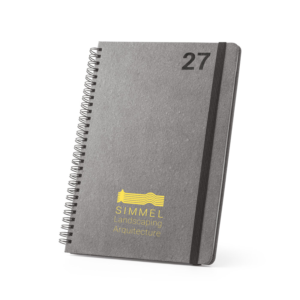 Agenda Simmel B-5 Semanal de Argolas em Pele Reciclada para Personalizar