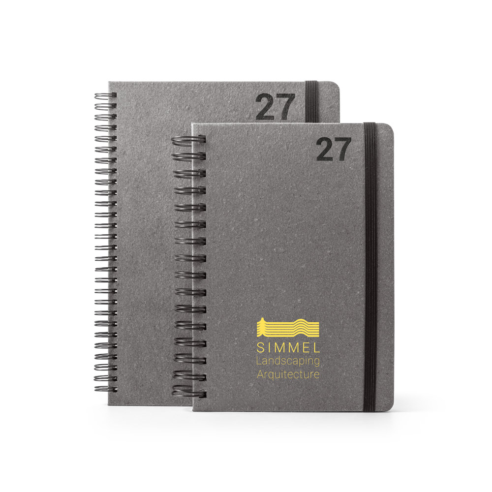 Agenda Simmel B-5 Semanal de Argolas em Pele Reciclada para Personalizar