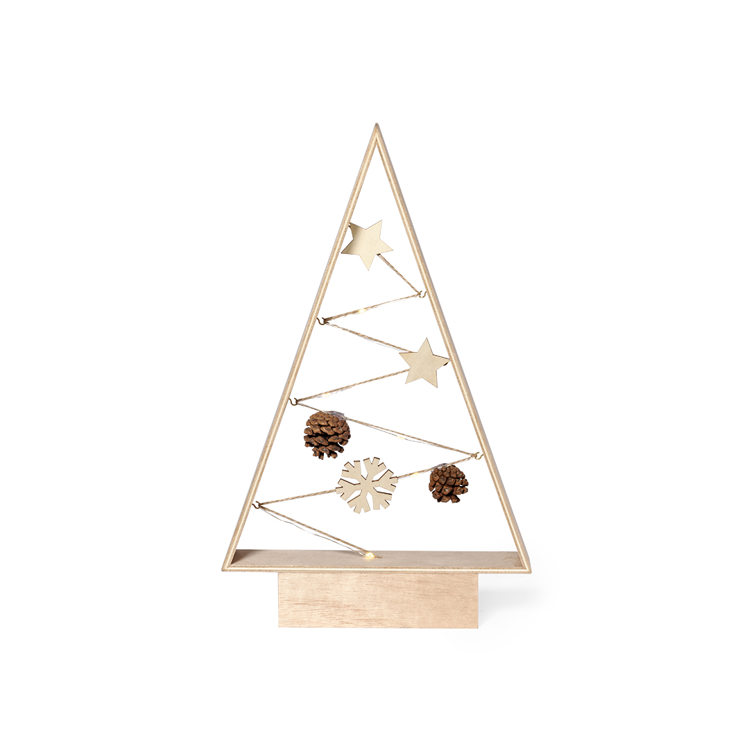 Árvore de Natal Allurex Fabricada em Madeira Natural para Personalizar