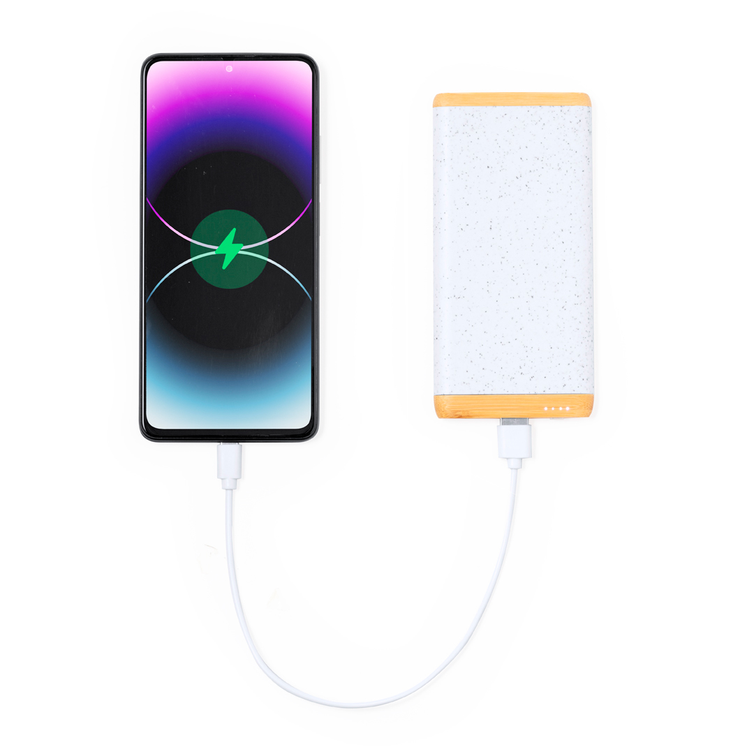 POWER BANK COQUIN, EM PALHA DE TRIGO E BAMBU DE 5.000 mAh PARA PERSONALIZAR