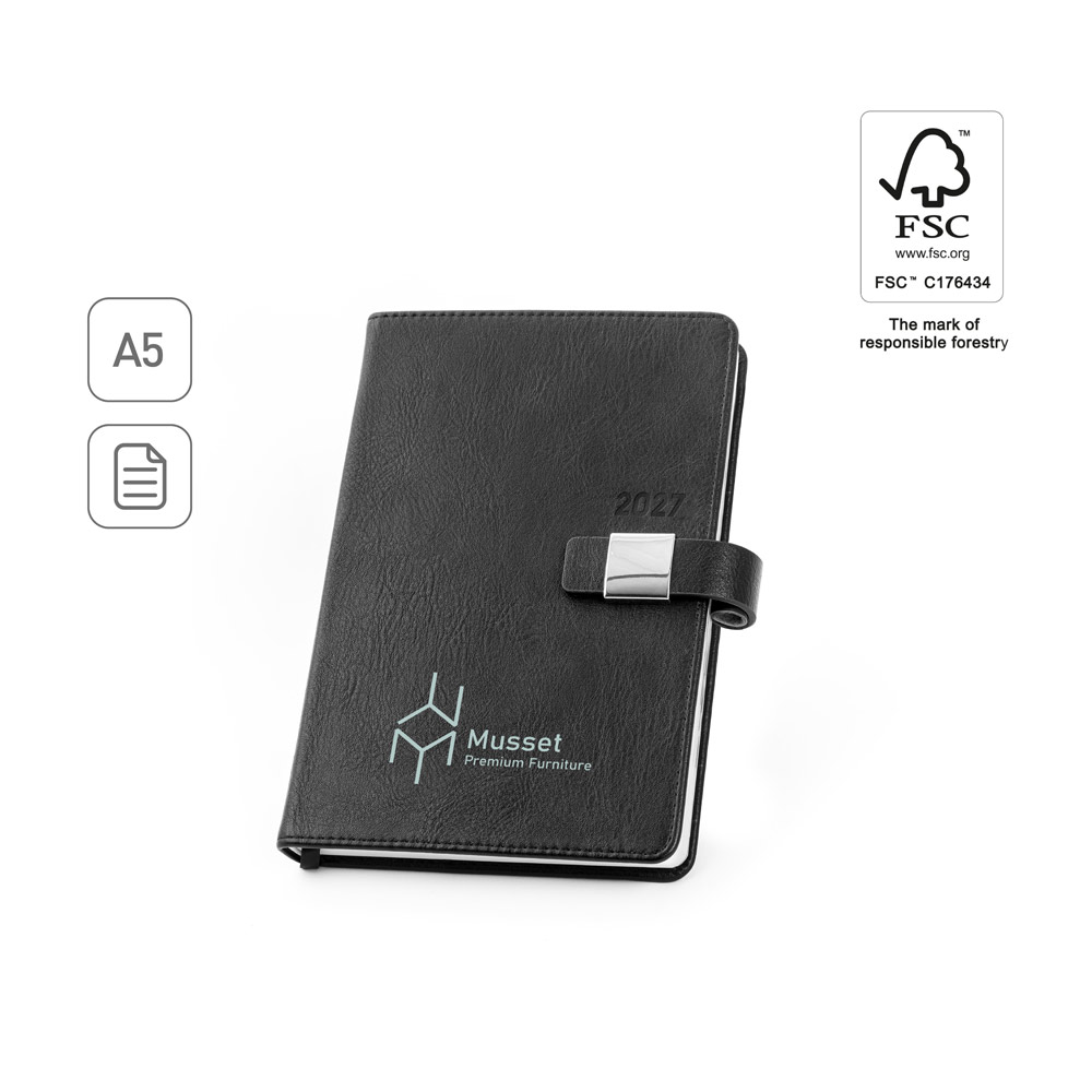 Agenda Diária Musset A5 em PU Reciclado para Personalizar