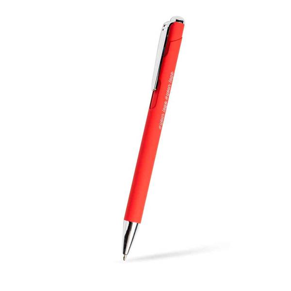Esferográfica Writzilver em Alumínio, Elegante e com Acabamento em Borracha para Personalizar