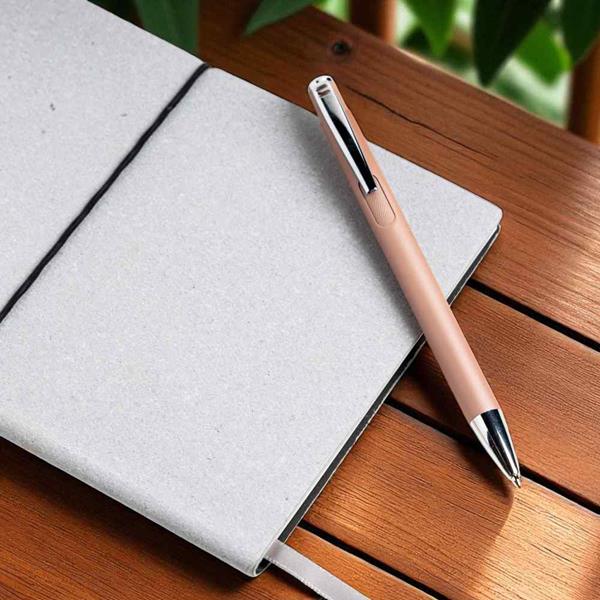 Esferográfica Writzilver em Alumínio, Elegante e com Acabamento em Borracha para Personalizar
