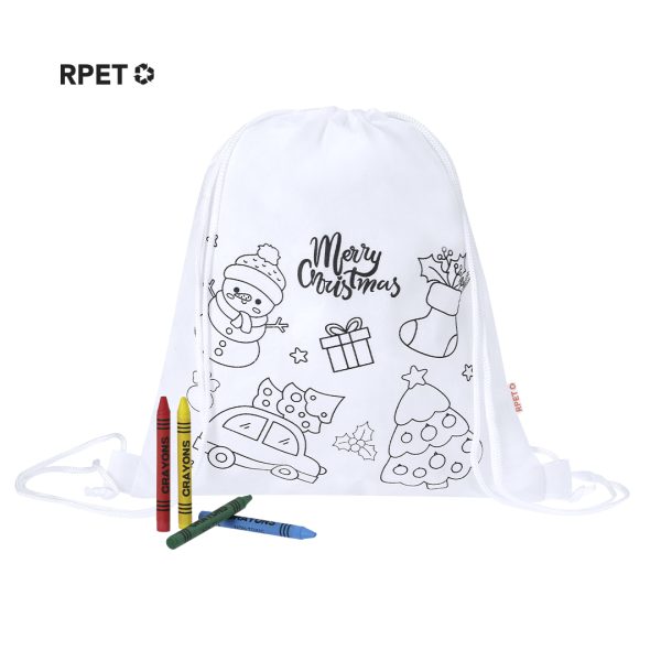 Mochila Taky de Natal Infantil para Colorir em Rpet para Personalizar