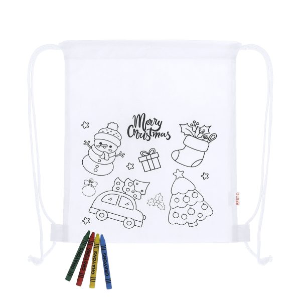 Mochila Taky de Natal Infantil para Colorir em Rpet para Personalizar