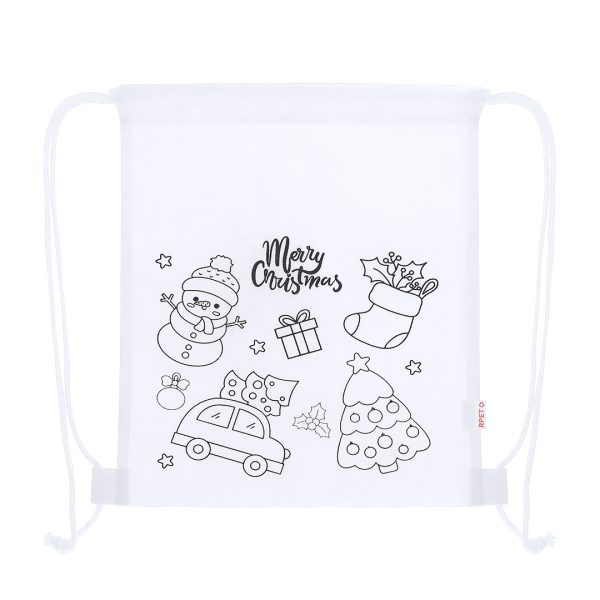 Mochila Taky de Natal Infantil para Colorir em Rpet para Personalizar