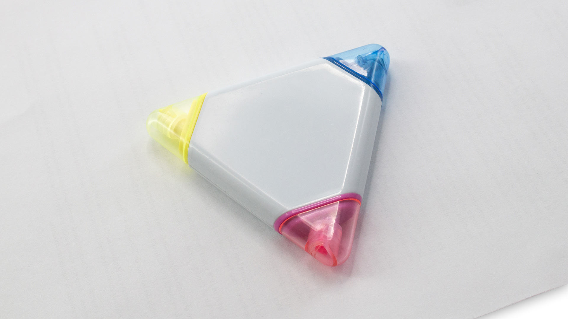 Marcador Trico Fluorescente de 3 Cores com Corpo Triangular para Personalizar