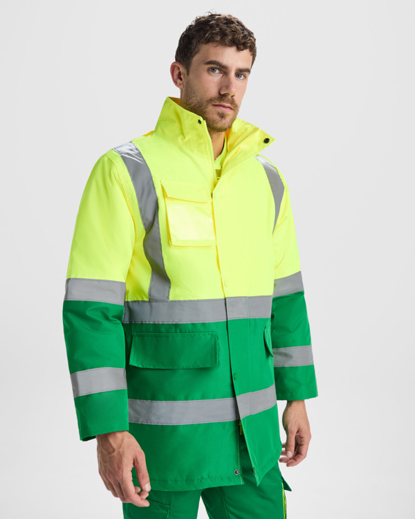 Parka Acolchoada de Alta Visibilidade Merak Bicolor para Personalizar