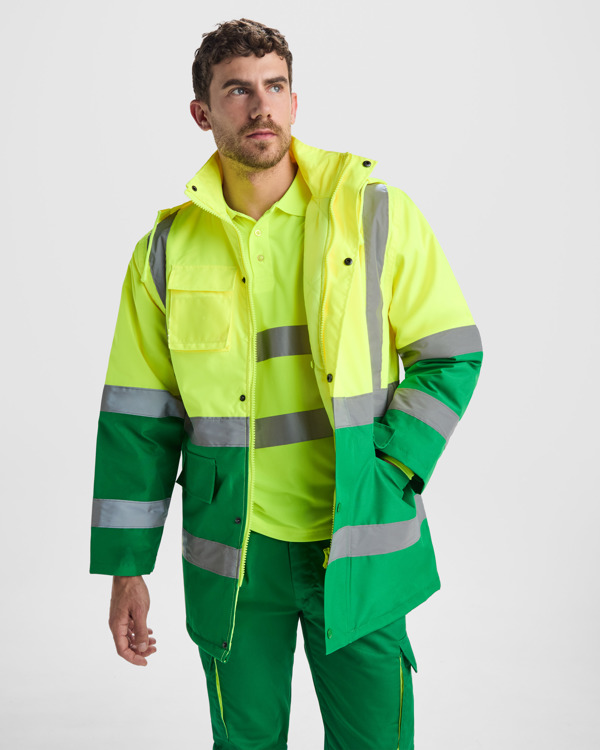 Parka Acolchoada de Alta Visibilidade Merak Bicolor para Personalizar