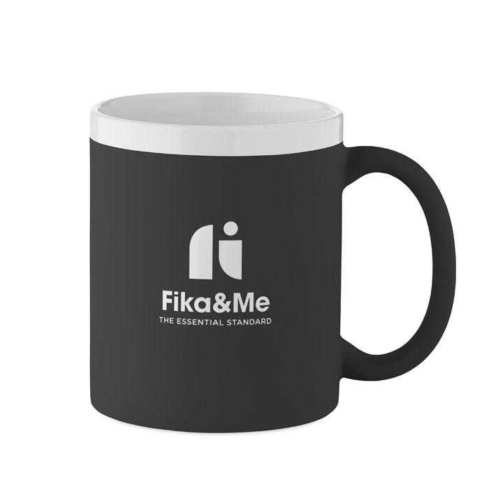 Caneca de Cerâmica Mugiva em Grés com Exterior Mate e Interior e Rebordo Brancos para Personalizar