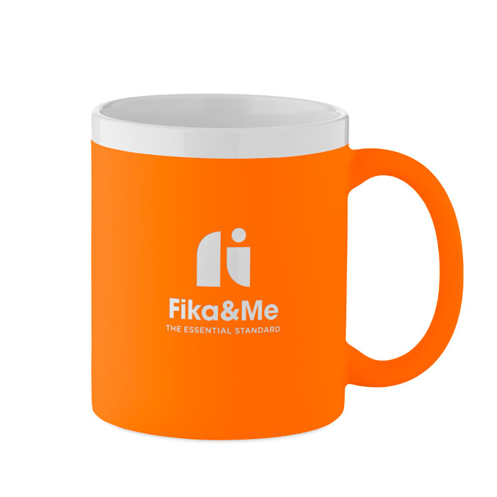 Caneca de Cerâmica Mugiva em Grés com Exterior Mate e Interior e Rebordo Brancos para Personalizar
