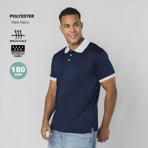 Polo Técnico Rebon Bicolor Piqué 180g em Poliéster e para Personalizar