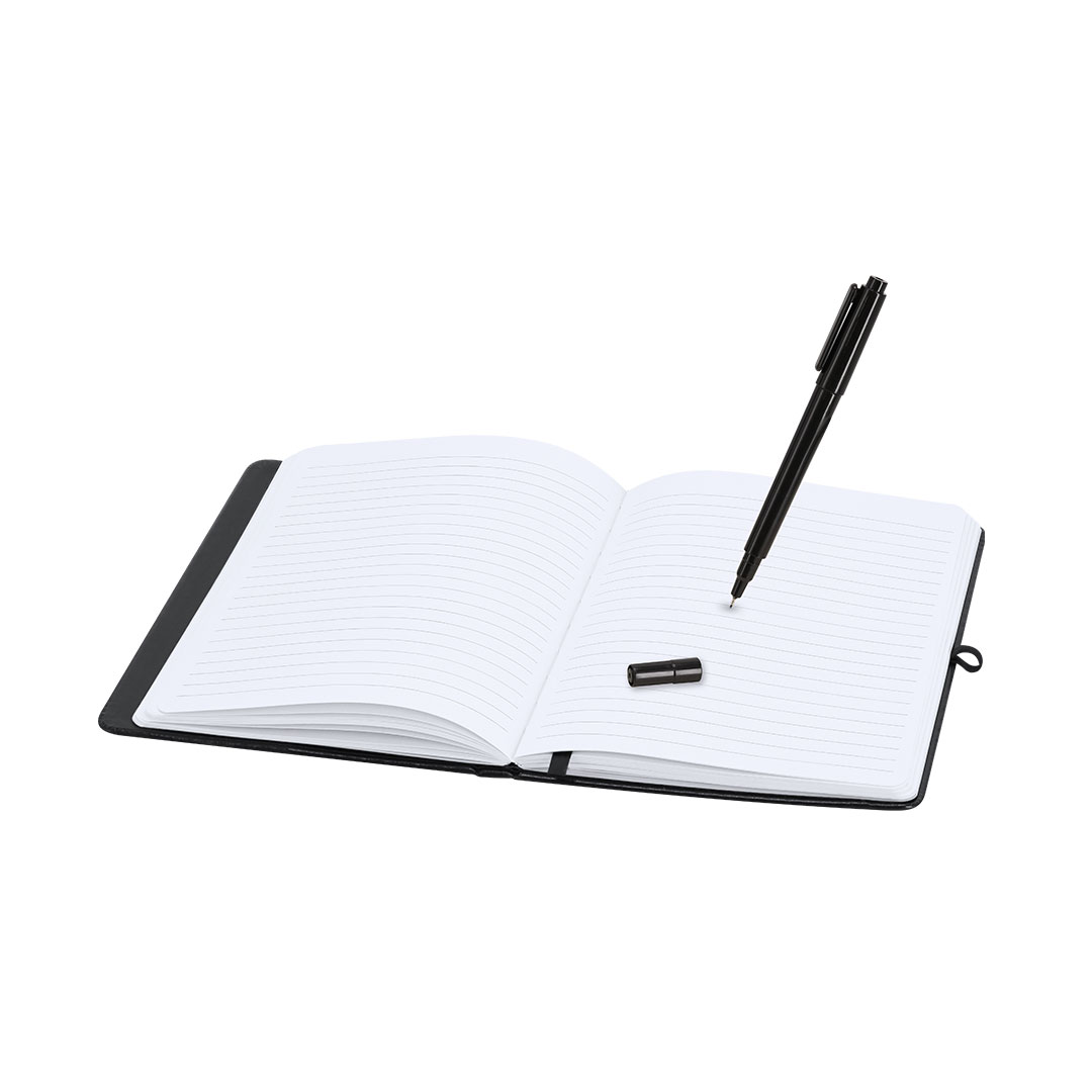 Bloco de Notas Kudar de Quadro Negro em PU Reciclado para Personalizar