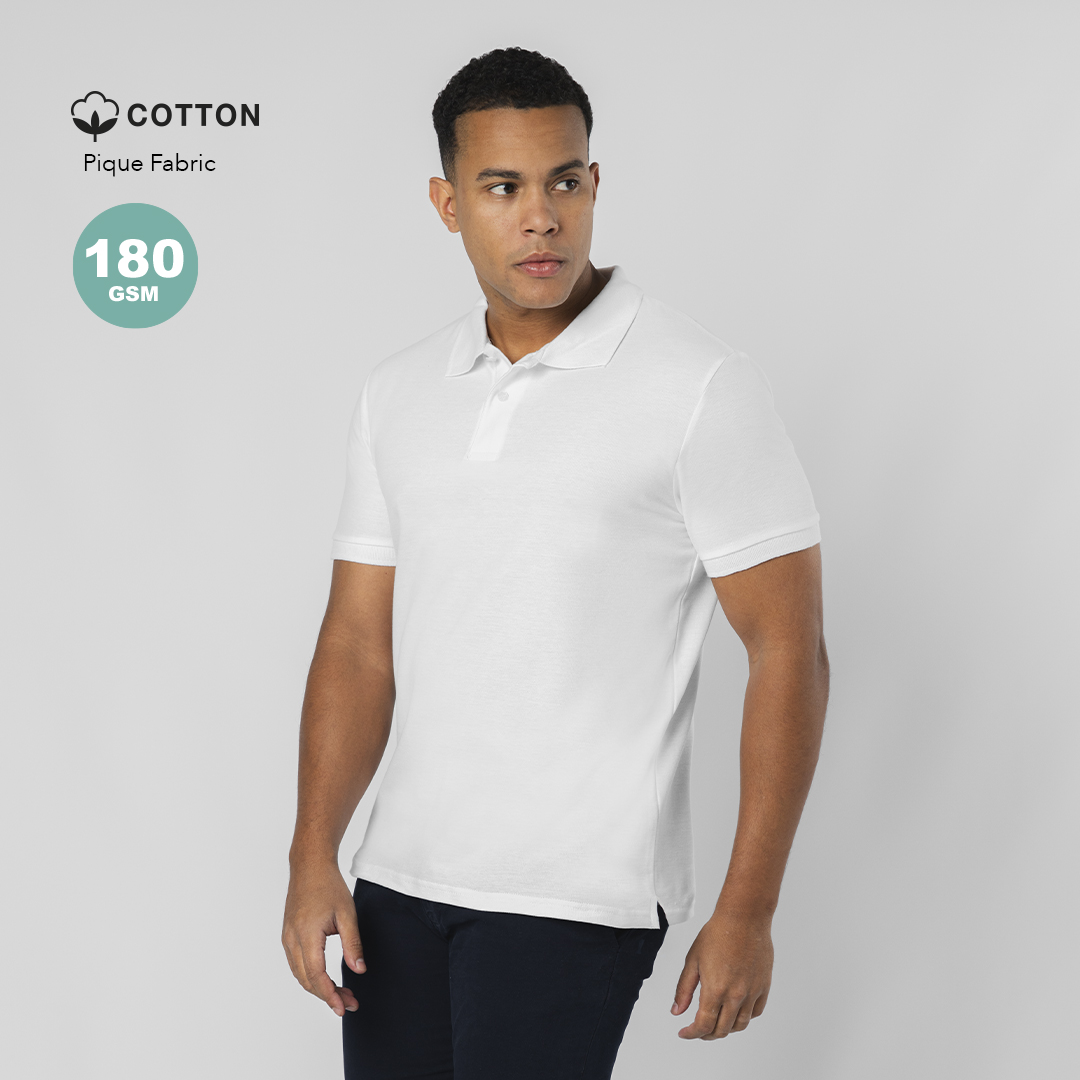 Pólo Adulto Branco Charles Malha Piqué 180g para Personalizar