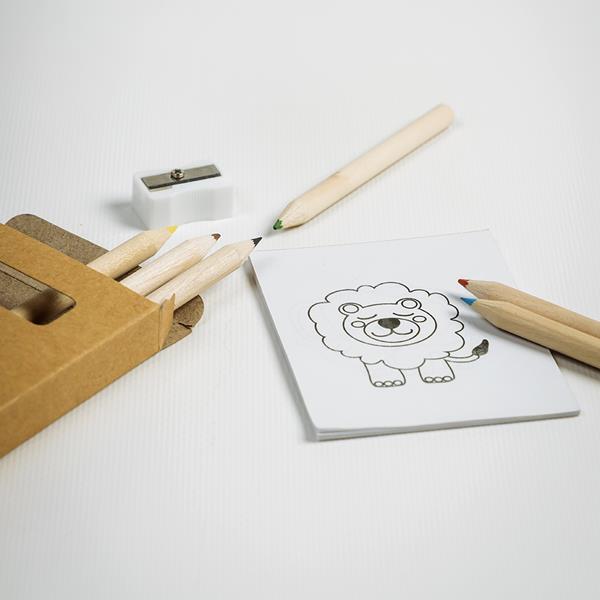 O Conjunto Drawyon Contém 6 Lápis de Cor Afia e Desenhos para Personalizar