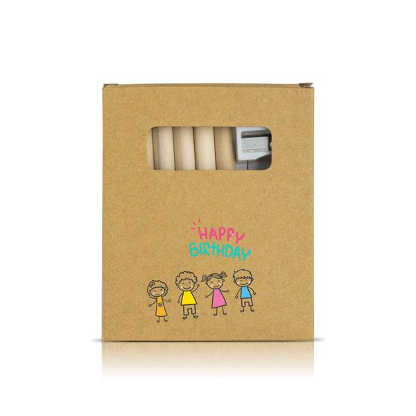 O Conjunto Drawyon Contém 6 Lápis de Cor Afia e Desenhos para Personalizar