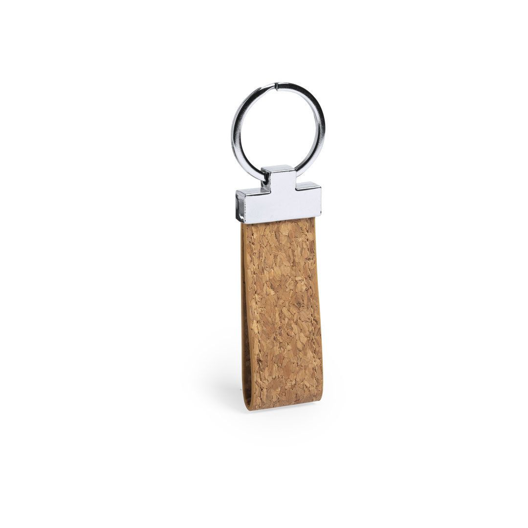Porta-Chaves Branko da Linha da Natura em Cortiça Natural para Personalizar