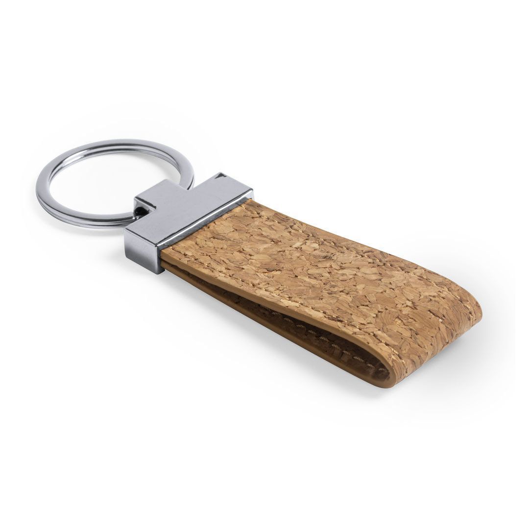 Porta-Chaves Branko da Linha da Natura em Cortiça Natural para Personalizar