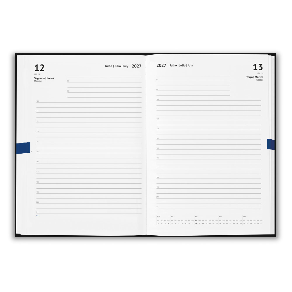 Agenda Diária Spenser A5 com Capa Rígida em PU para Personalizar