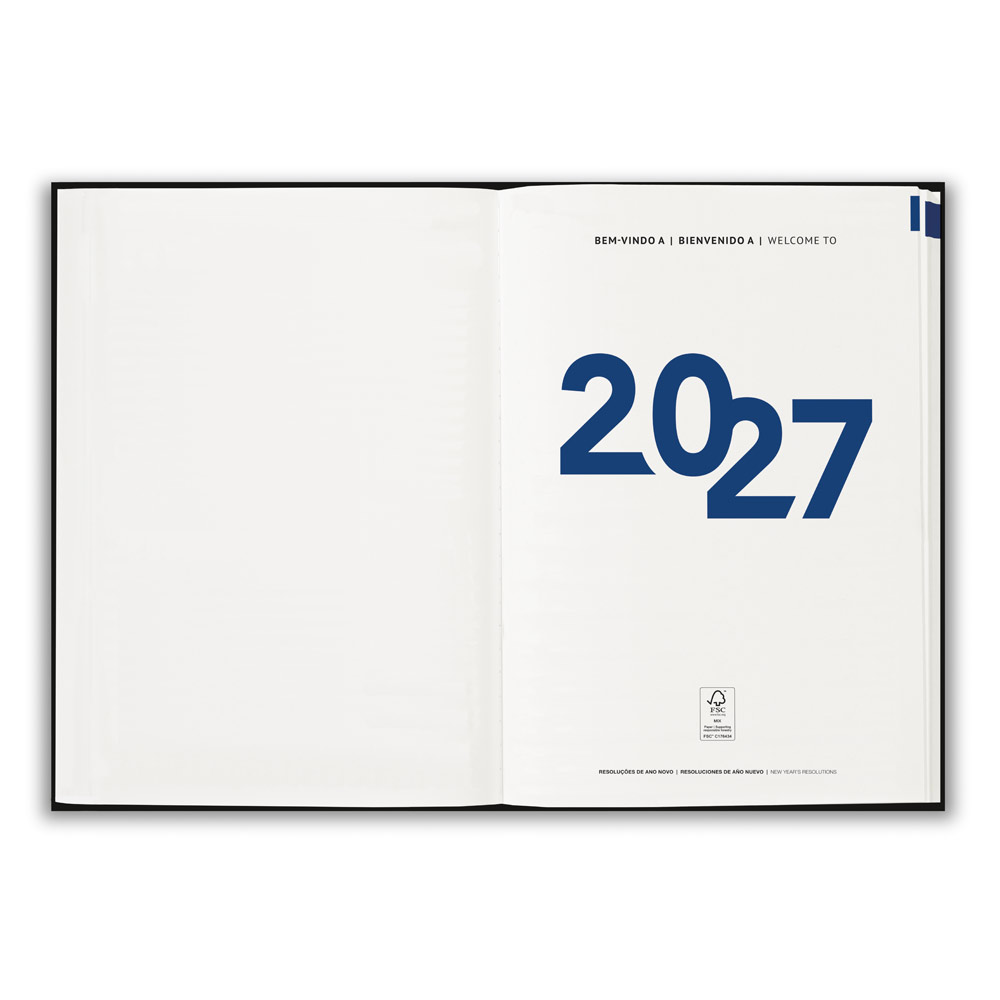 Agenda Diária Spenser A5 com Capa Rígida em PU para Personalizar