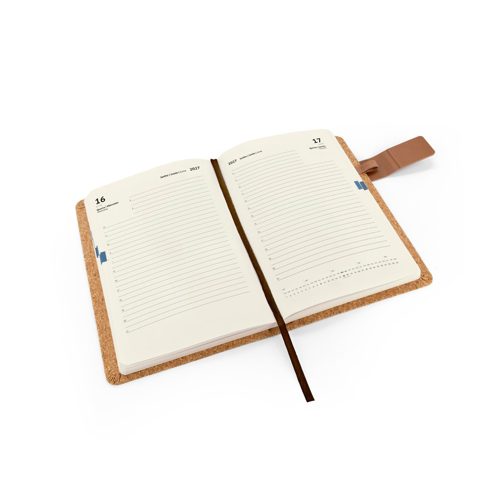 Agenda Diária Camus A5 em Cortiça com Fecho Magnético em PU para Personalizar