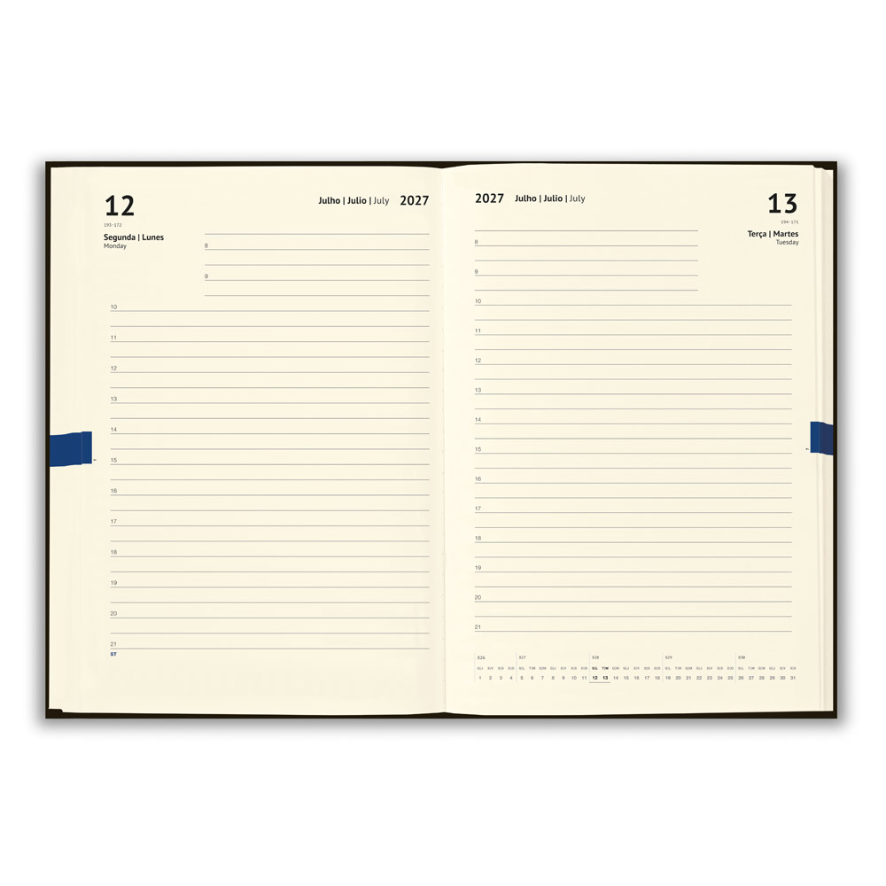 Agenda Diária Camus A5 em Cortiça com Fecho Magnético em PU para Personalizar