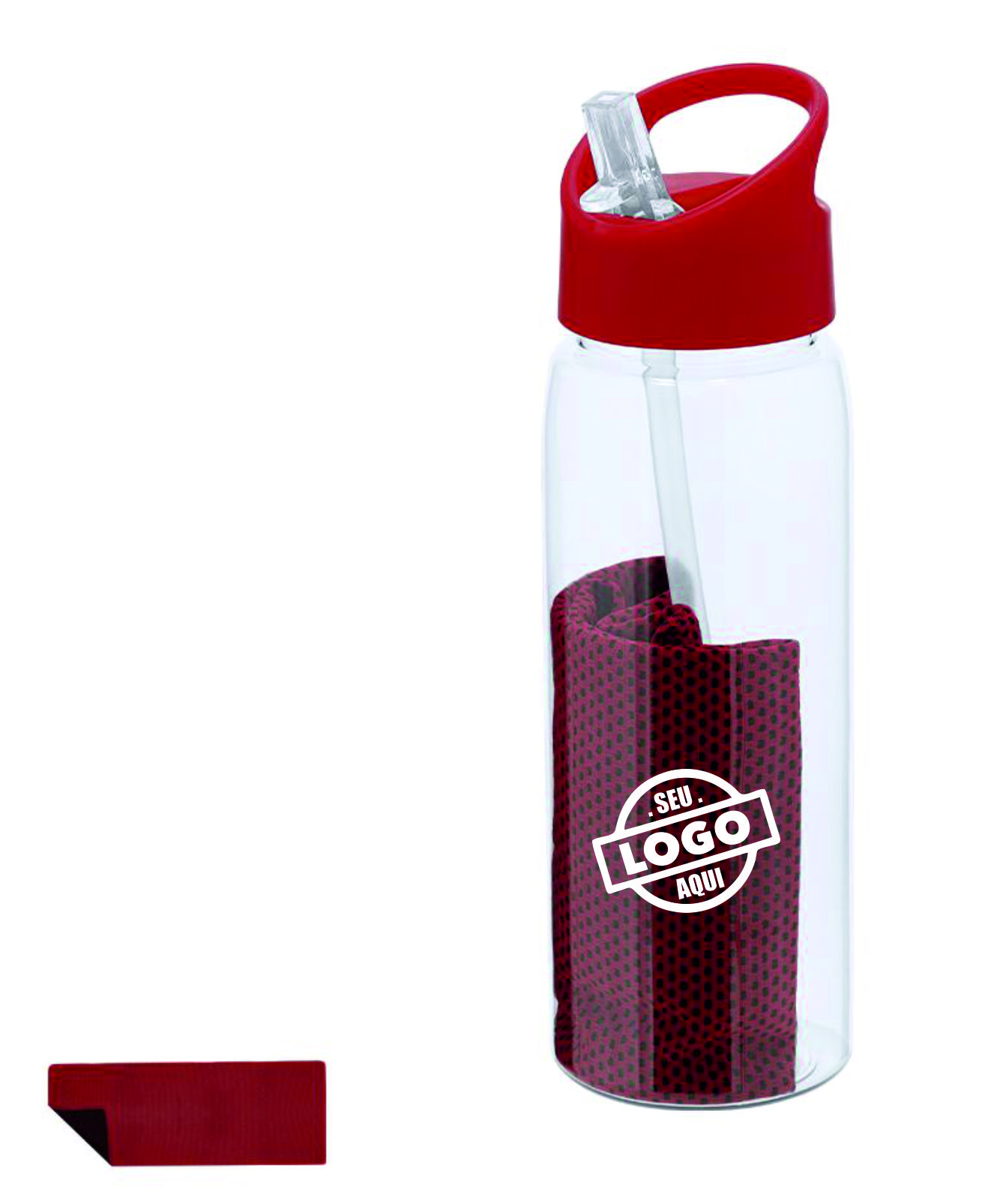 Conjunto Garyl Garrafa e Toalha em RPET de 800ml para Personalizar