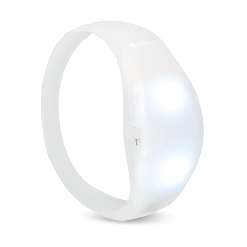 Pulseira Flashing de Silicone com 2 Luzes LEDS de Cor Branca para Personalizar