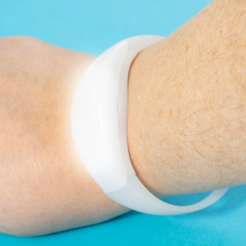Pulseira Flashing de Silicone com 2 Luzes LEDS de Cor Branca para Personalizar